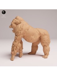 Roaring Mountain Gorilla - Resin Miniature for Painters and Collectors