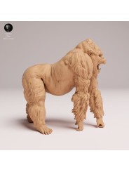 Gorila de Montaña Rugiendo - Miniatura de Resina para Modelismo y Colección