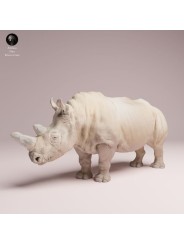 Walking White Rhino - Detailed Resin Miniature for Collectors