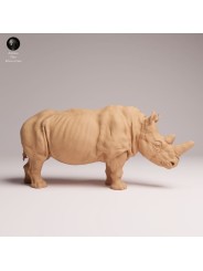 Walking White Rhino - Detailed Resin Miniature for Collectors