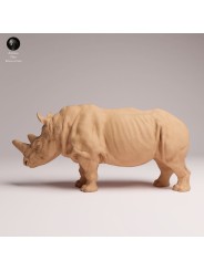 Rinoceronte Blanco Caminando - Miniatura de Resina Detallada