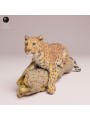 Resting Amur Leopard - Detailed Resin Miniature for Collectors