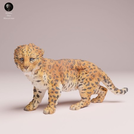 Amur Leopard Cub - Resin Miniature for Collectors and Painters