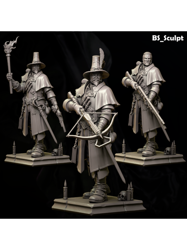 The Witch Hunter - 75 mm Resin Miniature for Painters and Collectors