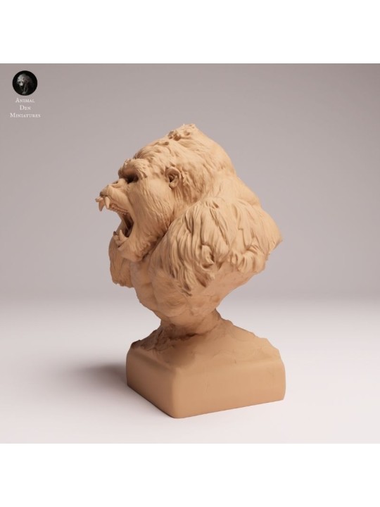 Mountain Gorilla Roaring Bust - 1/12 & 1/6 Scales | Oda Models
