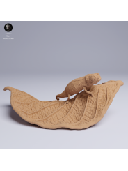 Chameleon on Leaf - Resin Miniature
