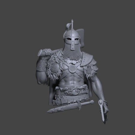 Lodur the Iron Watcher - Norse Bust with Helmet and Chainmail | 1/10 Scale