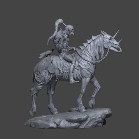 Draugr on Horseback – Dark Fantasy Resin Miniature 75 mm