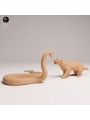 Black Mamba Vs Honey Badger – Wild Animal Scene In Resin Miniature
