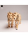 Pareja De Leones Machos – Escena Naturalista En Miniatura 3D