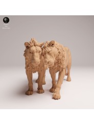 Pareja De Leones Machos – Escena Naturalista En Miniatura 3D