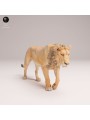 Young Male Lion Walking – African Wildlife Miniature In 3D Resin