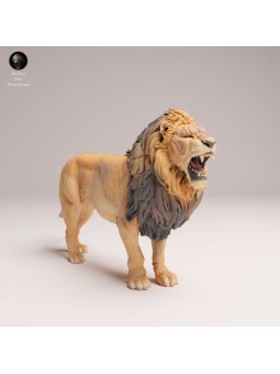 Roaring Male Lion – African Wildlife Miniature in 3D Resin