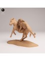 León Cazando Cebra – Escena Salvaje en Miniatura 3D de Resina