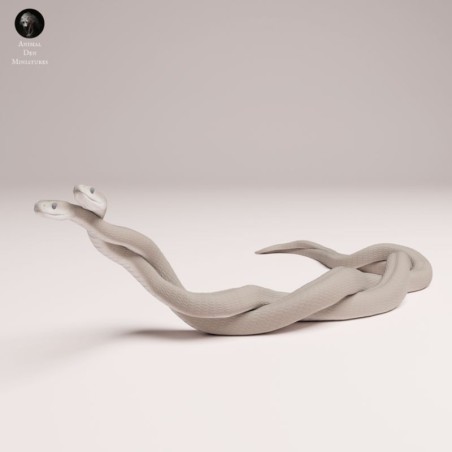 Black Mambas in Courtship – 3D Resin Miniature