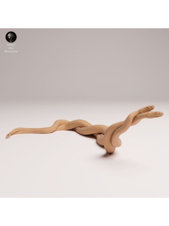 Black Mambas in Courtship – 3D Resin Miniature