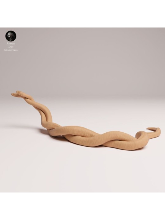 Black Mambas in Courtship – 3D Resin Miniature