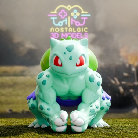 Bulbasaur Hulk – Miniatura Chibi en Resina 3D (35 mm y 54 mm)