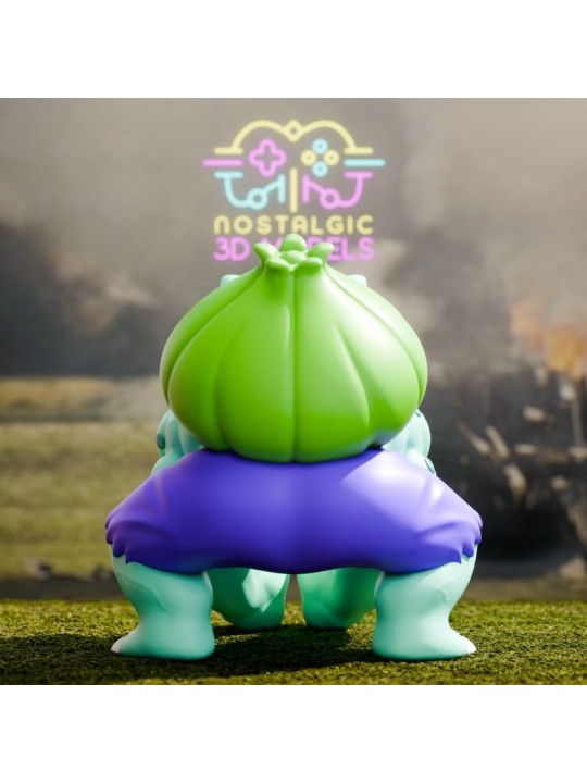 Bulbasaur Hulk – Miniatura Chibi en Resina 3D (35 mm y 54 mm)
