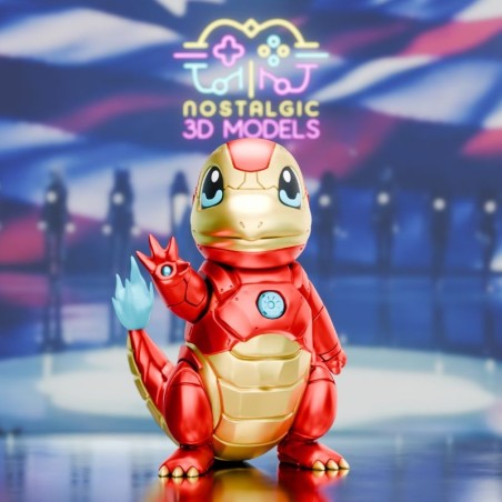 Charmander Iron Man – Chibi Resin Miniature (35 mm and 54 mm)