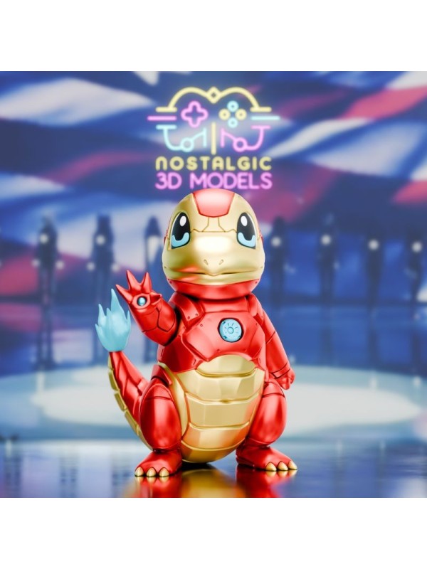 Charmander Iron Man – Miniatura Chibi en Resina 3D (35 mm y 54 mm)