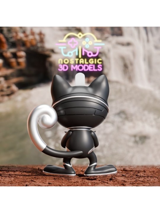 Meowth Black Panther Chibi | Miniatura en Resina 3D