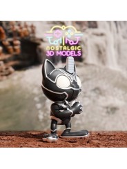 Meowth Black Panther Chibi | 3D Resin Miniature
