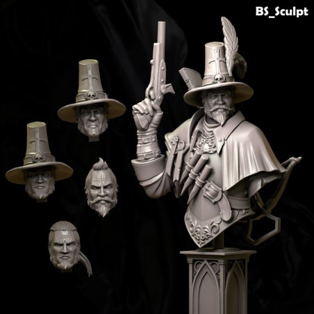 The Witch Hunter – Busto 65 mm | Miniatura en Resina 3D