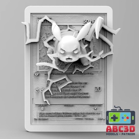 Pikachu Card 92 mm | 3D Resin Miniature