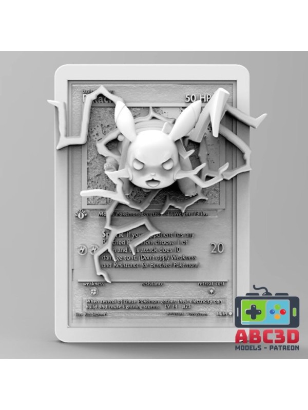 Carta Pikachu 92 mm | Miniatura en Resina 3D