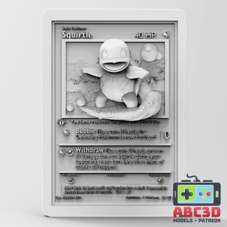 Carta Squirtle 92 mm | Miniatura en Resina 3D