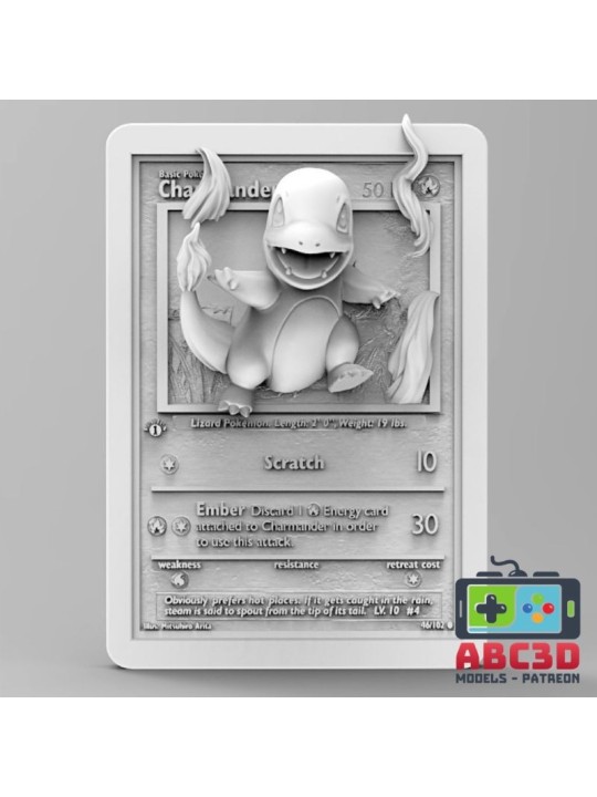 Charmander Card 92 mm | 3D Resin Miniature
