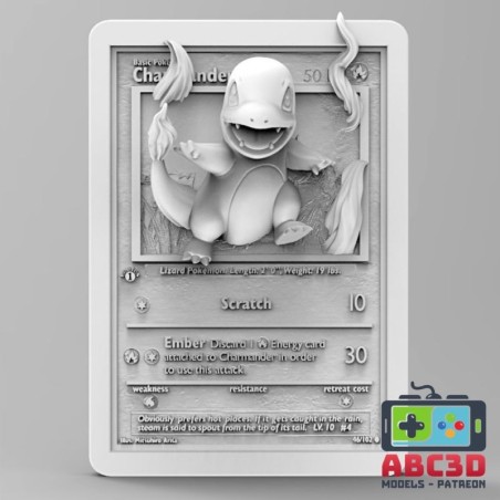 Charmander Card 92 mm | 3D Resin Miniature