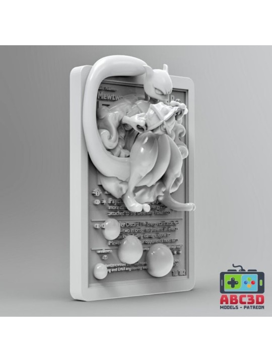 Carta Mewtwo 92 mm | Miniatura en Resina 3D