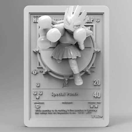 Carta Hitmonchan 92 mm | Miniatura en Resina 3D
