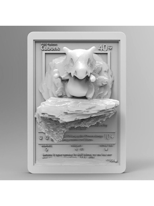 Cubone Card 92 mm | 3D Resin Miniature