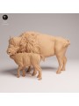 American Bison Cow with Calf | Resin Miniature