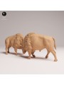 American Bisons Fighting | Resin Miniature