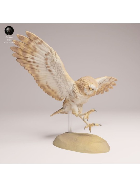 Burrowing Owl in Flight | Resin Miniature