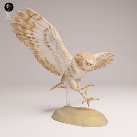 Burrowing Owl in Flight | Resin Miniature