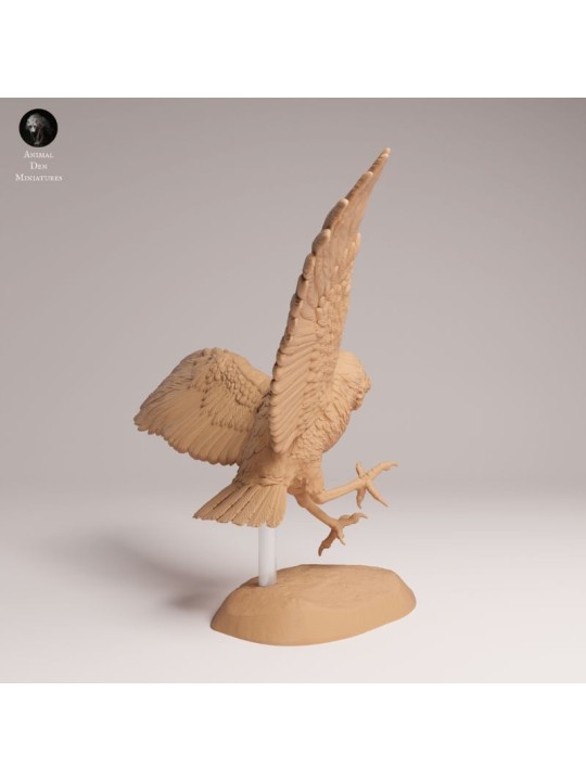 Búho Llanero en Vuelo | Miniatura en Resina