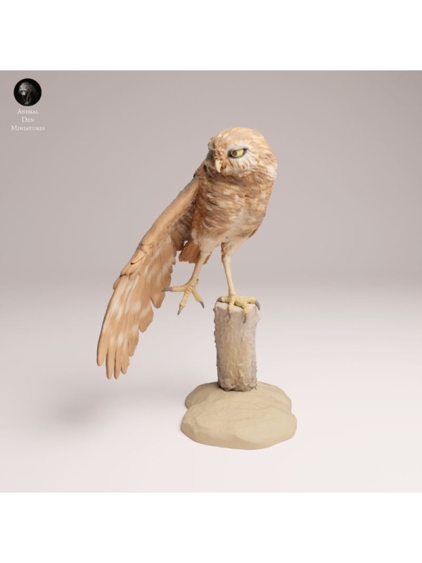 Burrowing Owl on Trunk | Resin Miniature