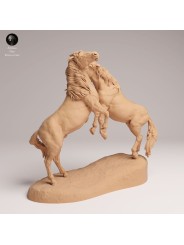 Caballos Mustang Peleando | Miniatura en Resina