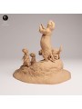 Prairie Dog Family in Burrow Scene | Resin Miniature