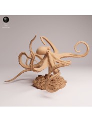 Pulpo de Día Nadando | Escena Marina en Resina