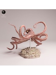 Pulpo de Día Nadando | Escena Marina en Resina