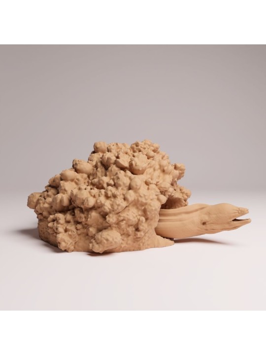 Giant Moray Eel in the Rocks | Resin Marine Miniature