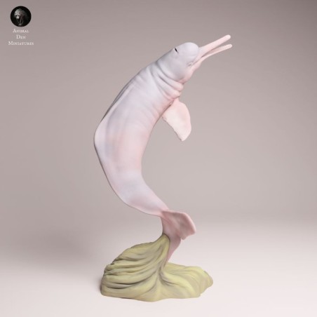 Jumping Amazon River Dolphin Resin Miniature | Freshwater Wildlife Figure