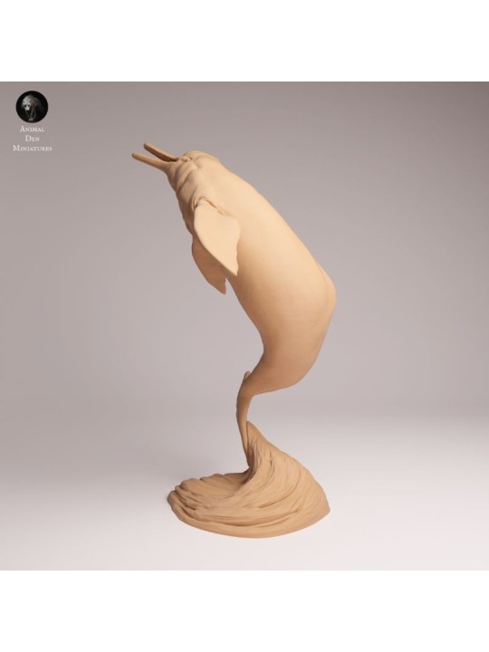 Jumping Amazon River Dolphin Resin Miniature | Freshwater Wildlife Figure