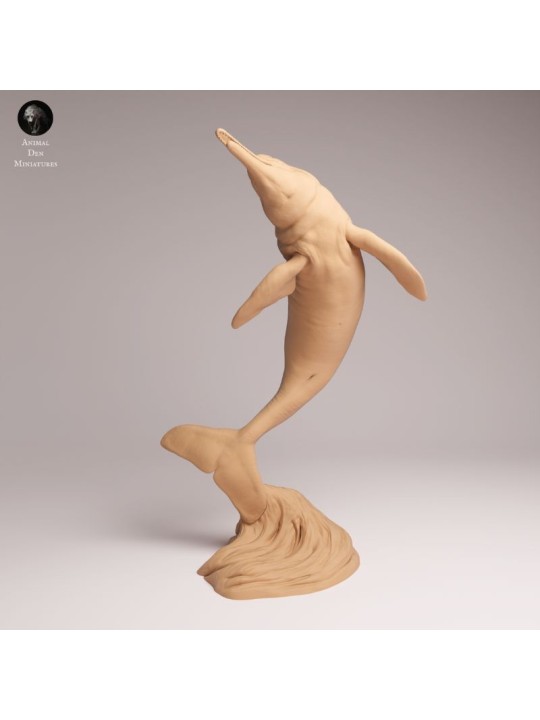 Jumping Amazon River Dolphin Resin Miniature | Freshwater Wildlife Figure